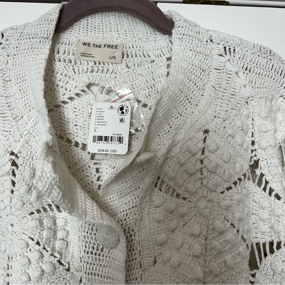 NWT Free People Prima Open Knit Cardigan - Picture 4 of 5